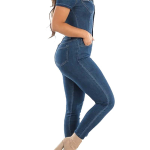 Conjuntos de pantalones vaqueros de otoño para mujer, Top informal con cuello vuelto, servicio OEM de moda, ropa de calle de cintura alta, conjunto de dos piezas de pantalón vaquero para mujer - Product Image 4