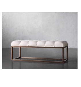 Modern Tufted Velvet Upholstery Bench with Metal Frame Storage for Living Room Entryway Furniture Metal Bench - Product Image 1