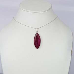 Pendentif en argent sterling avec rubis rouge, bijoux en pierres précieuses, 1,7 pouce, fait à la main, cadeau élégant pour femmes - Product Image 5