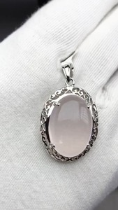 Pendentif pour femme en argent sterling 925 avec pierre précieuse en quartz rose naturel Qualité AAA Design unique Occasion de fête - Product Image 4