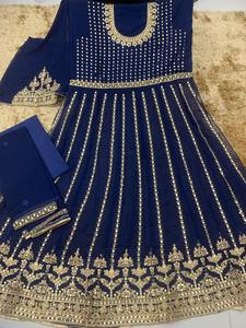 Último diseñador pesado Georgette bordado Anarkali vestido elegante fiesta desgaste traje estilo paquistaní largo Salwar indio paquistaní - Product Image 2