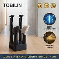 Séchoir à chaussures à ozone électrique 2-en-1, chauffe-chaussures puissant, stérilisateur et désodorisant pour la maison, idéal pour baskets et bottes, usage familial - Vente chaude