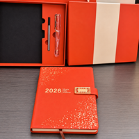 Coffret cadeau exécutif haut de gamme avec carnet à couverture rigide et stylo métallique pour événements d'entreprise, personnalisable