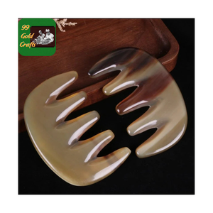 Peine de cuerno de búfalo de lujo con dientes gruesos-Peine hecho a mano para cabello sin enredos, alivio del estrés y rutina diaria de cabello - Product Image 2