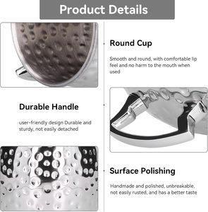 Venta al por Mayor de Tazas de Acero Inoxidable para Cócteles Moscow Mule, 550 ml, Tazas para Cerveza, Utensilios de Bar, Taza Moscow Mule Plateada con Asa - Product Image 2