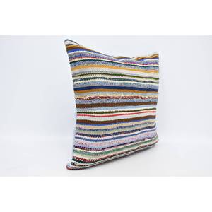 Coussin décoratif tissé en laine multicolore de 28x28 pouces avec motif vintage - Product Image 3