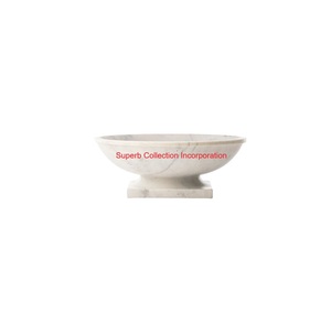 Best <b>White</b> Natural Marble Pedestal Fruit <b>Bowl</b> Hand-Carved Decorative <b>Serving</b> <b>Bowl</b> For Luxury Home Decor & Table Wholesaler Price - Product Image 1