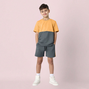Ensemble de vêtements pour garçons respirants personnalisés de haute qualité, style décontracté pour garçons et filles, t-shirt à manches courtes, short mi-long, ensemble pour enfants - Product Image 6