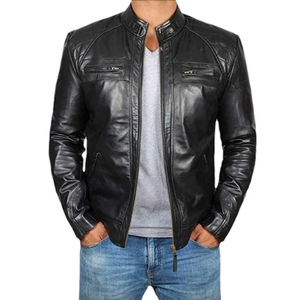 Solid Color Casual Wear Men Leather Jacket Streetwear New Fashion Comfortable Men Leather Jacket - Product Image 4