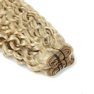 Virgin Remy Curly <b>Hair</b> <b>Extensions</b> 3B #18a/1001 <b>Ash</b> <b>Blonde</b> Mix Soft 12A Quality - Product Image 3