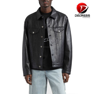 Blouson de motard en cuir pour hommes, respirant, design personnalisé, vêtements de course d'hiver, col ouvert - Product Image 1