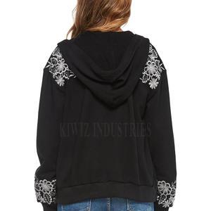 Top Fashion Sweats à capuche pour femmes avec broderie Sweat-shirt à quantité minimale de commande bas teint en coton et polyester de haute qualité - Product Image 6