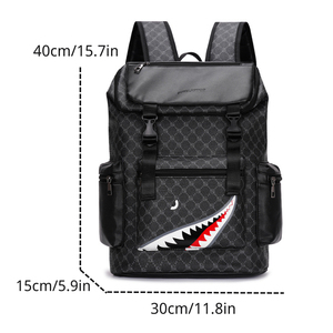 กระเป๋าเป้สะพายหลังผู้ชายทันสมัย ทำจากหนัง PU พร้อมซับในไนลอน ช่องเสียบ USB และดีไซน์กันน้ำ - ความจุขนาดใหญ่ เหมาะสำหรับพักค้างคืน - Product Image 6