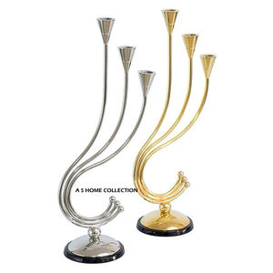 Best Leafy Design Available High Quality Metal and Glass Candle <b>Holder</b> Shiny <b>Gold</b> Color For Home Hotel Interiors or Events - Product Image 6