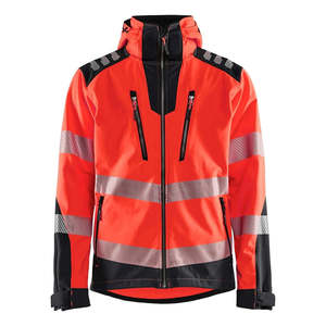 Fireproof Hooded Winter <b>Softshell</b> Work <b>Jacket</b> for Men <b>Hi</b>-<b>Vis</b> Flame Resistant Safety Coat FR Windproof with Stand Collar - Product Image 3