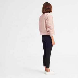 Vêtements en gros Blouson aviateur rose à fermeture éclair pour femmes Blouson aviateur pour femmes Nouveau produit Recrutement avec tenue professionnelle - Product Image 2