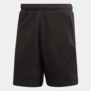 Nouveau cordon de serrage de coupe régulière en gros sur la taille élastique 70% coton 30% polyester recyclé polaire Jet Black Sports Shorts - Product Image 6