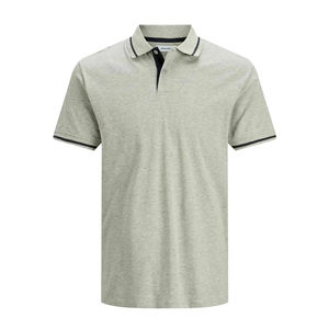 เสื้อยืดคอโปโลแขนสั้นสำหรับผู้ชายผ้าคอตตอนแบบถักลายโลโก้ออกแบบได้ตามต้องการสำหรับ100% - Product Image 1