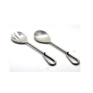 Servidor de ensaladas de acero inoxidable, juego de cubiertos de Metal, cuchara y tenedor para servir ensalada, nuevo diseño - Product Image 5