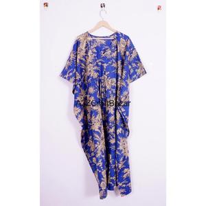 Caftán Casual de Lujo y Comodidad, Tejido de Algodón Transpirable de Alta Calidad, Manga Corta, Ropa de Playa para Mujer, Ecológico, Cuello en V Midi - Product Image 6