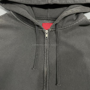 Sudaderas con Capucha Personalizadas para Hombre, 100% Algodón, con Cierre, Estilo Holgado, Gruesas, Lisas, 450 GSM, Lavado Ácido Vintage, Suaves - Product Image 3