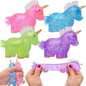 Pallina Antistress Personalizzata a Forma di Unicorno, Confezione da 4, Giocattolo Sensoriale per Bambini, Regalo Unisex con Logo - Product Image 1