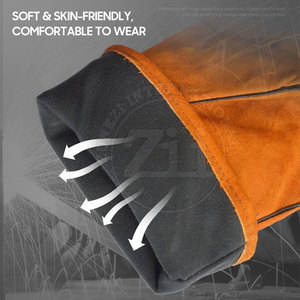 Guantes de Soldadura de Cuero Transpirables de Alta Calidad, Unisex, Forrados con Forro Polar Personalizado, Protección Contra Metal Fundido, Compatibles con TIG MIG, Último Modelo - Product Image 6