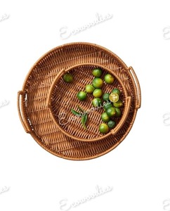 Handmade Scandinavian Creative Rattan Wicker Tray Unique Design Natural Fruit Snacks Storage Tea <b>Shelving</b> Tray for Bathroom Use - Product Image 4