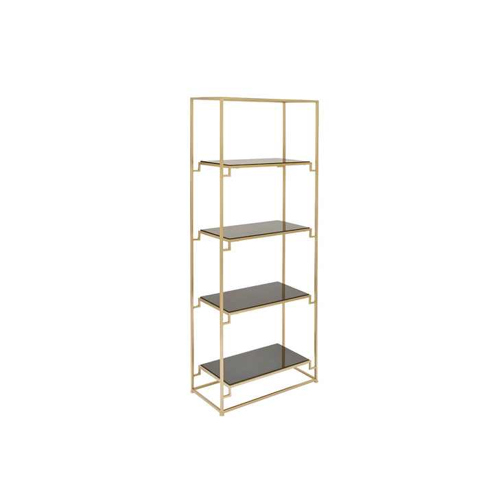 Golden Colored Metal Frame & Glass Shelves Best Home & Showroom Display Racks Commercial Rack Free Standing Industrial Rack