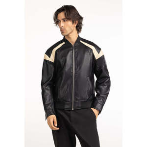 Vestes tissées enduites coupe classique automne taille XL, col montant, fermeture éclair, motif décoratif, capuche, rembourrage en coton sans couture - Product Image 1