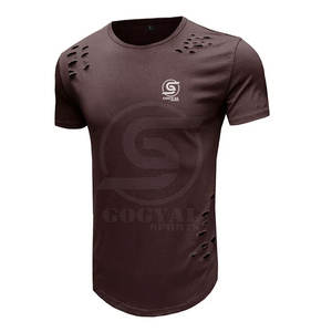 Camisetas de Diseño Moderno en Color Sólido, Camisetas con Efecto Desgastado de Tela Suave para Uso en Exteriores - Product Image 1