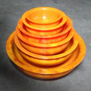 Tazón Clásico para Servir Ensaladas y Frutas, de Resina Epoxi Pulida con Diseño de Olas Oceánicas, para Fiestas y Uso Doméstico - Product Image 6