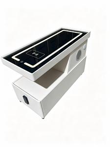 Tempered glass top nightstand Nightstand with combination lock 1 drawer <b>bedside</b> <b>table</b> Bedroom furniture nightstand - Product Image 1