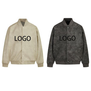 Logo personnalisé Veste de sport universitaire pour hommes à manches longues Baseball Letterman avec col montant Matériau 100% coton - Product Image 1