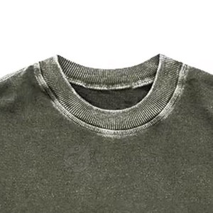 Camisetas Vintage Personalizadas para Hombre, Tallas Grandes, Algodón, Fibra de Bambú, Tejido de Punto, Mangas Dobles, Hombros Caídos, Estilo Urbano - Product Image 6