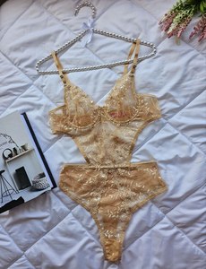 Body de Encaje Sexy, Lencería de una Pieza, Transparente, con Bordado 3D, Ajustado, Ropa Interior Femenina de Tela Tejida, Lavable a Máquina - Product Image 3