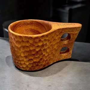 Tasse à boire Kuksa de style nordique traditionnel, fabriquée à la main à partir d'un seul bois massif, écologique, passe au lave-vaisselle, chope à bière 150 ml - Product Image 1