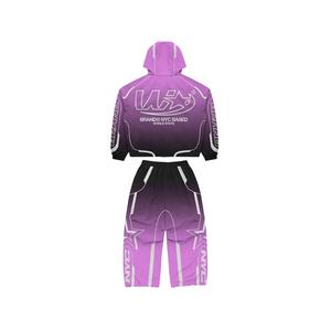 High Quality Vintage Plus Size Hooded Lightweight Printed Unisex Windbreaker Tracksuit 100% Polyester <b>Nylon</b> <b>Fabric</b> Sweatsuit - Product Image 3