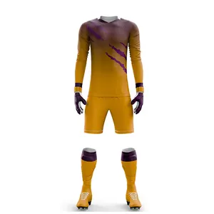 Goleiro uniformes goleiro barato esporte desgaste atacado futebol goleiro homens adulto goleiro uniforme protetor manga longa treinamento