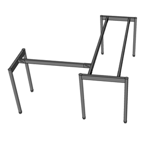 Patas de Mesa Metálicas en Forma de L de Estilo Industrial Moderno, 160x140cm, Sistema OMA II HCOM214 para Taller, Apartamento, Hotel, Comedor - Product Image 3