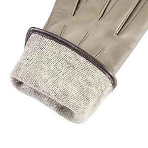 ถุงมือแฟชั่นฤดูหนาวสำหรับผู้หญิงคุณภาพดีที่สุด หนังแกะบุแคชเมียร์ อุ่นสบาย ป้องกันไฟฟ้าสถิตย์ กันลื่น ทนทาน ขอบยางยืด - Product Image 5