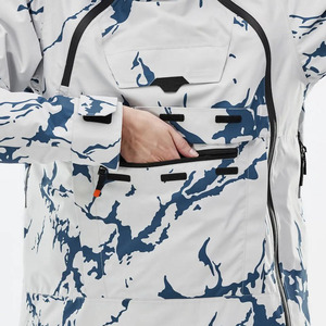 Chaqueta de esquí para hombre, impermeable, térmica, con cremallera, transpirable, para snowboard, con capucha, talla grande - Product Image 4