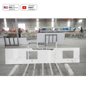 NV873 Piedra aglomerada Cuarzo Sutil Carrara Piedra de cuarzo artificial Vanidad Losa de sobremesa - Product Image 5
