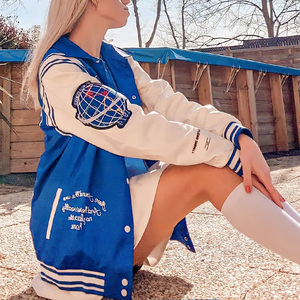 OEM vente en gros unisexe vintage Varsity Letterman veste logo personnalisé chenille broderie hiver laine toile tissu à capuche XL léger - Product Image 5