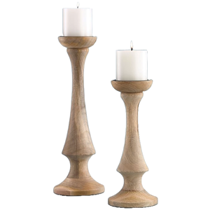 Bougeoir conique en bois durable fait à la main Unique bois naturel éclairage de table de noël vente chaude bougie de décoration de la maison - Product Image 2