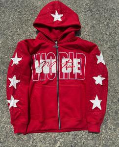 Sudadera con Capucha Cuadrada Lisa, Logotipo Personalizado, Conjunto Deportivo Holgado para Hombre, Venta al por Mayor, Felpa Francesa Gruesa, Bordada, Invierno - Product Image 1