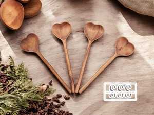 Cubiertos de Cocina Clásicos Personalizados Ecológicos de Madera de Mango, Nogal y Teca, Cucharas y Espátulas para Servir en el Hogar o Bodas - Product Image 4