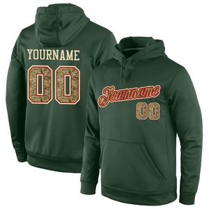 Custom Stitched Green <b>Camo</b>-Red Sports Pullover Sweatshirt Hoodie - Product Image 1