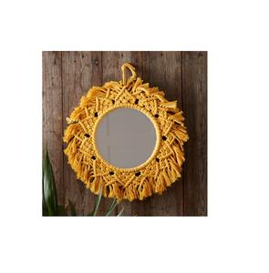 Colores y diseños de moda Espejo montado en la pared de macramé La mayoría de las tendencias Acabado natural Decoración de Navidad para sala de estar - Product Image 4
