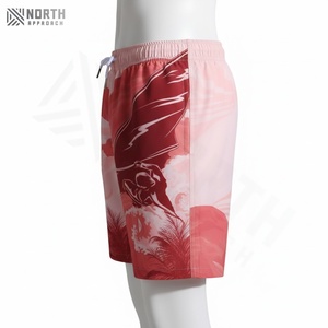 Pantalones Cortos Casuales de Verano para Hombre, de Lona Gruesa Lavada al Ácido, de Secado Rápido, con Logotipo Personalizado Estampado - Product Image 3